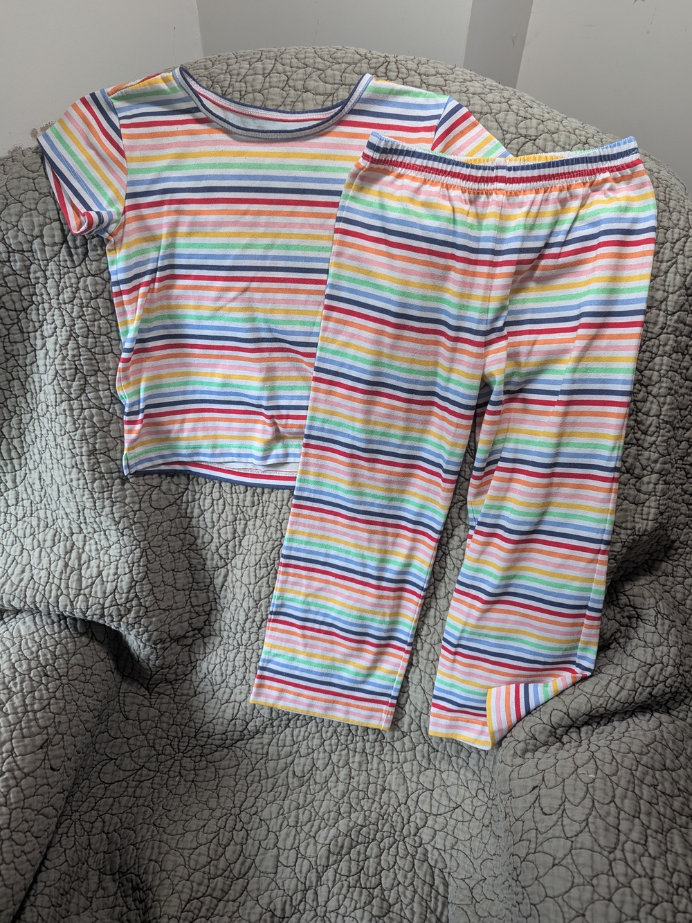 Primary Light Rainbow Pajama Set, 4-5